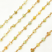 Coated Cats Eye Gold Plated Wire Chain.